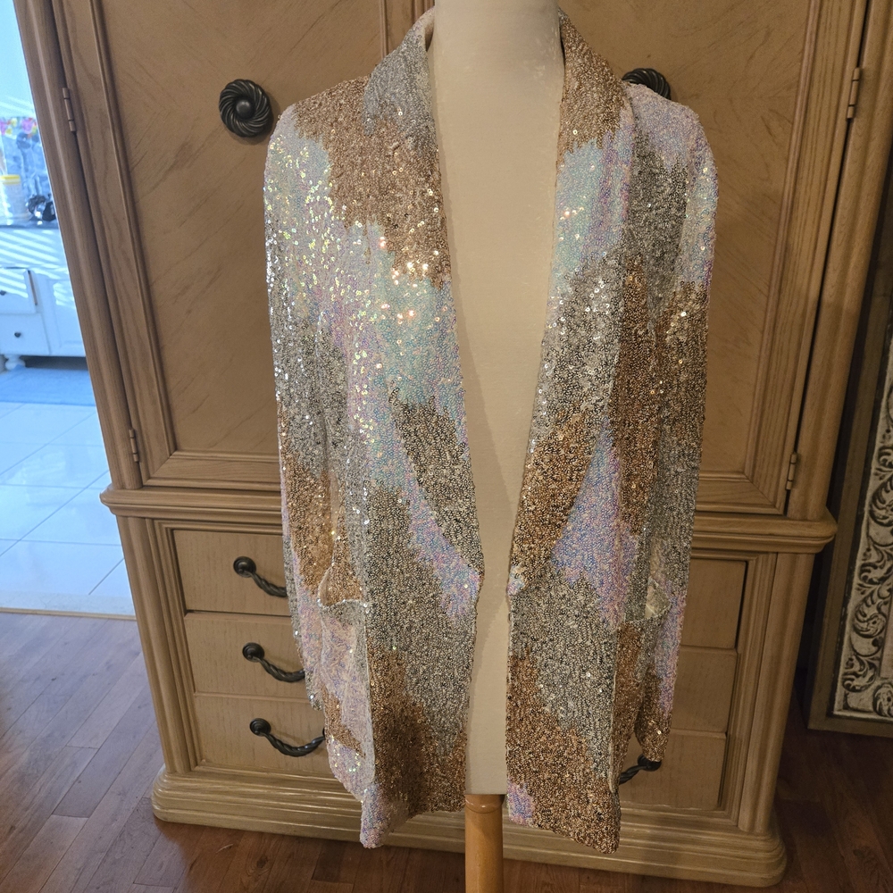 12th Tribe Sequin Suit (Blazer And Pants) in Gold and Silver